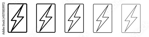 lightning bolt icon outline simple illustration isolated