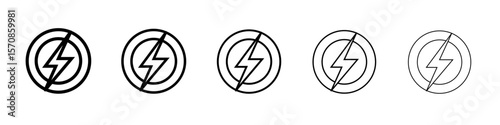 lightning bolt icon outline simple illustration isolated