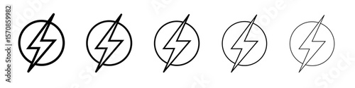 Lightning icon outline simple illustration isolated