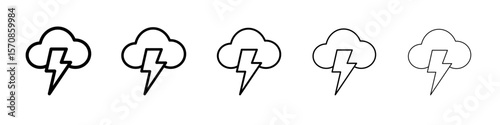 Lightning icon outline simple illustration isolated