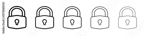 Lock icon outline simple illustration isolated