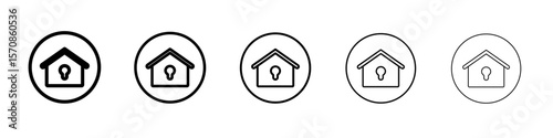lock home icon outline simple illustration isolated