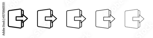Logout icon set. outline simple illustration isolated