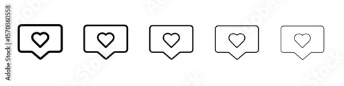 Love Chat icon outline simple illustration isolated