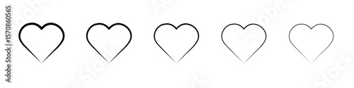 Love Heart icon outline simple illustration isolated