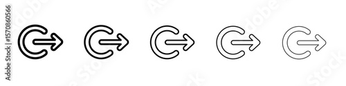 Logout icon outline simple illustration isolated
