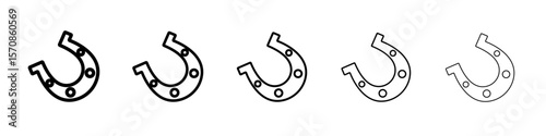 lucky horseshoe icon outline simple illustration isolated
