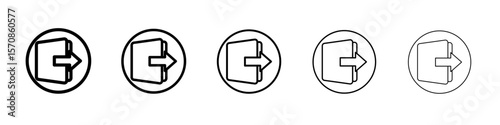 Logout exit icon outline simple illustration isolated