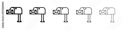 Mail or letter box icon outline simple illustration isolated