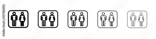 Male and Female icon outline simple illustration isolated