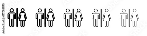 man and woman toilet sign icon outline simple illustration isolated