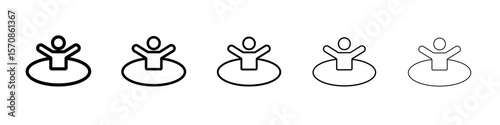 Man relaxing in jacuzzi icon outline simple illustration isolated