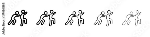 Man pushing another person icon outline simple illustration isolated