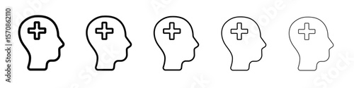 Mental health icon outline simple illustration isolated