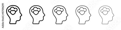 Mental Health icon outline simple illustration isolated
