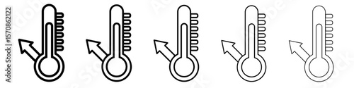 Meteorology thermometer measuring icon outline simple illustration isolated