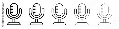 Mic button icon outline simple illustration isolated