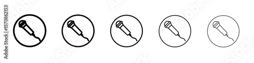 Microphone icon outline simple illustration isolated