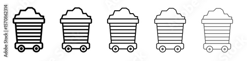 Mining Cart icon outline simple illustration isolated