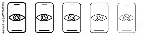 Mobile Eye Icon outline simple illustration isolated