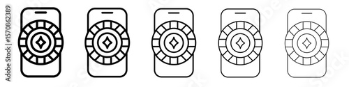 Mobile casino icon outline simple illustration isolated