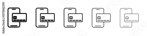 mobile payment icon outline simple illustration isolated