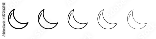 moon outline icon outline simple illustration isolated