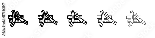 Multi level junction icon outline simple illustration isolated