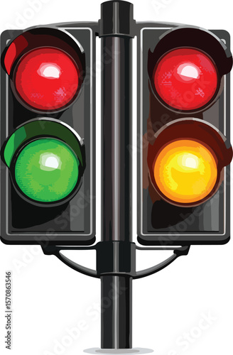 traffic light on a white