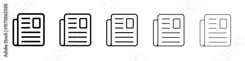 Newspaper icon outline simple illustration isolated
