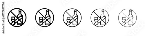 No alcohol and cigarettes icon outline simple illustration isolated