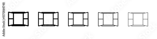 Open windows icon outline simple illustration isolated