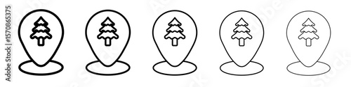 Park, forest location map icon outline simple illustration isolated