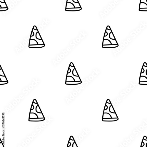 A single cheesy pizza slice with melting toppings, illustrated alongside bold hand-lettered text reading 'Pizza' — fun, flavorful, and inviting, seamless pattern