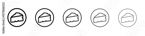 piece of cheese icon outline simple illustration isolated