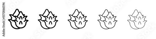 pitaya icon outline simple illustration isolated