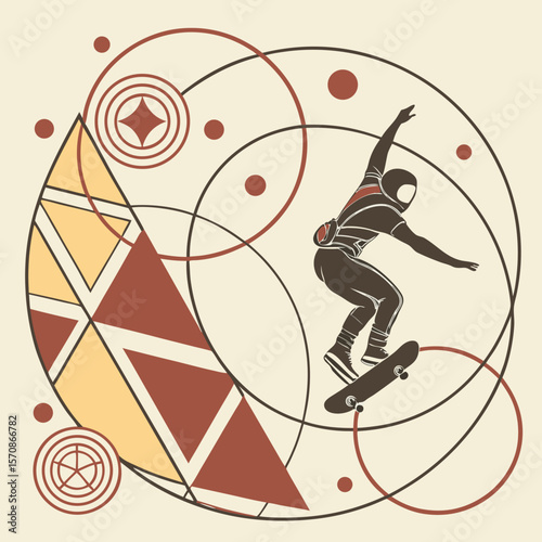 A funny, cartoon cat ice hockey player is a dynamic illustration of sport and art, perfect for a vector silhouette design featuring an active person