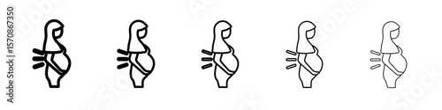 Pregnant woman backache icon outline simple illustration isolated