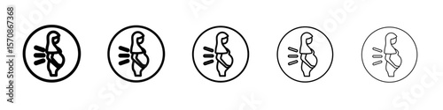 Pregnant woman backache icon outline simple illustration isolated