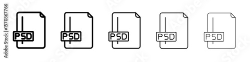 PSD File Format Icon outline simple illustration isolated