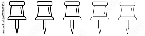 Push Pin Icon outline simple illustration isolated