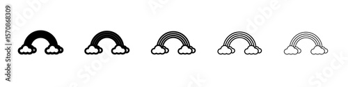 Rainbow icon outline simple illustration isolated