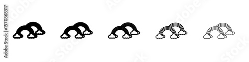 Rainbow icon outline simple illustration isolated