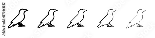 raven icon outline simple illustration isolated