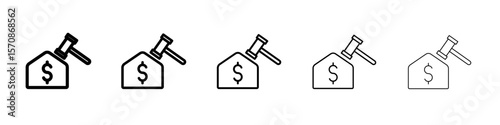 Real estate auction icon outline simple illustration isolated