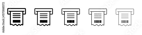 Receipt icon outline simple illustration isolated