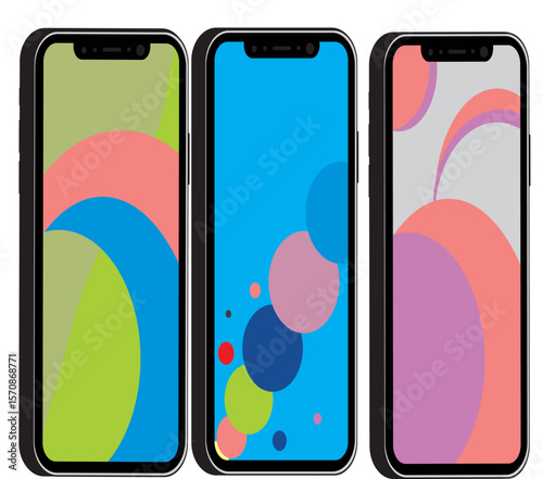 smart phone with colorful application icons