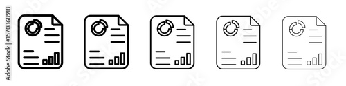 Report icon set. outline simple illustration isolated