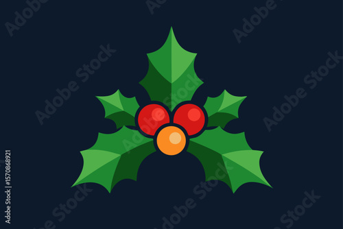 christmas tree with holly berries