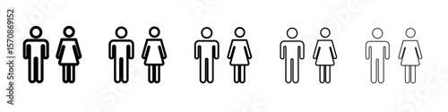 Restroom icon set outline simple illustration isolated